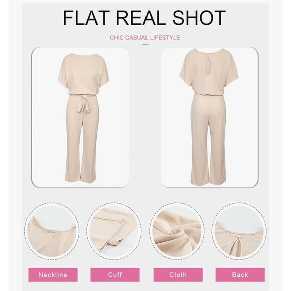 NWOT Dokotoo Jumpsuits for Women Casual Loose Batwing Sleeve Dressy Crewneck Rom - Picture 3 of 7